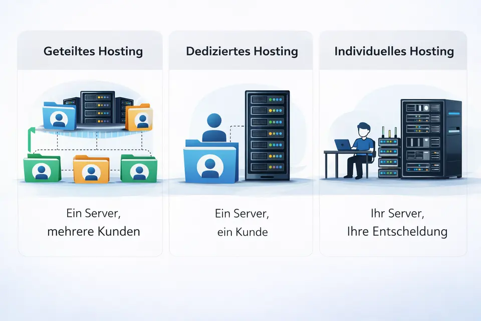 Auswahl zwischen Shared Hosting, Managed Hosting und Selbst-Hosting